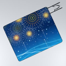 Digital Fireworks Picnic Blanket