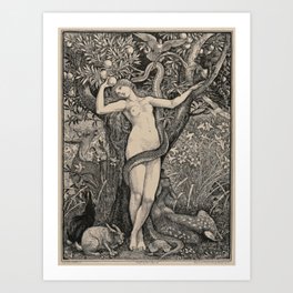 Eve And The Serpent Art Print