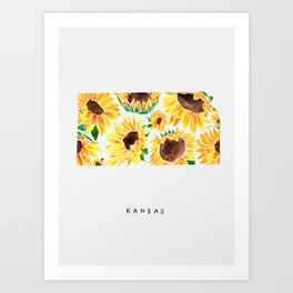 Kansas State Sunflowers Art Print