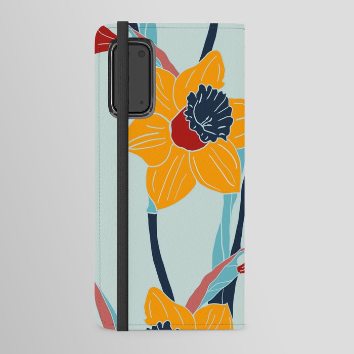 Mid Century spring floral Android Wallet Case