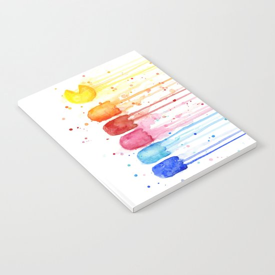 Retro Rainbow Geek Video Game Art Notebook