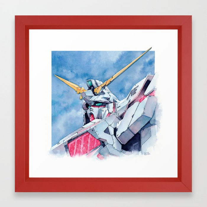Unicorn Gundam Red Psycho Frame Framed Art Print By Trunnec Society6