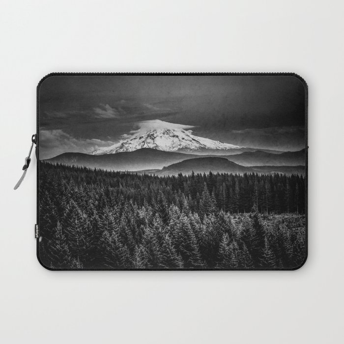 Mt Hood Black and White Mountain Laptop Sleeve