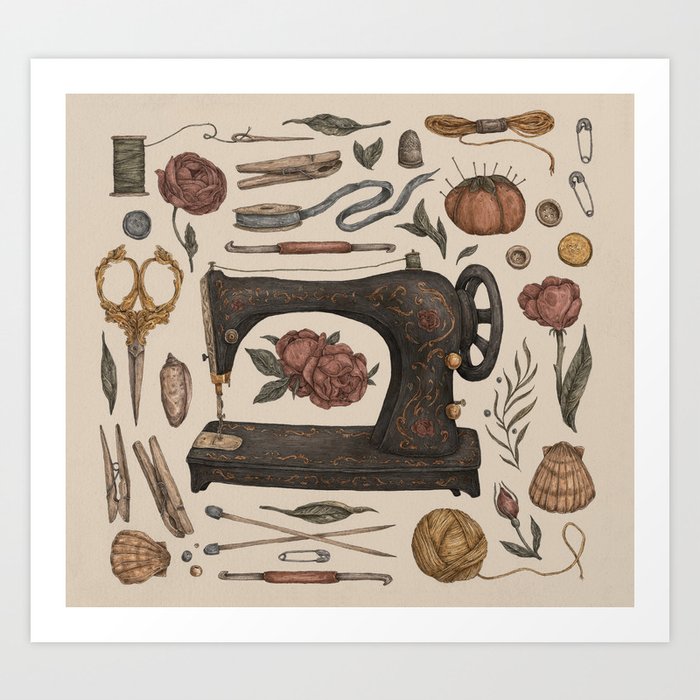Sewing Collection Art Print
