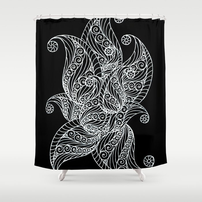 Black And White Paisley Shower Curtain By Altaminga Society6 Black And White Paisley Shower Curtain