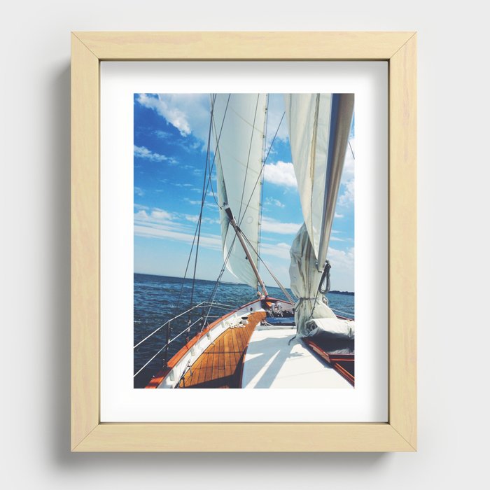 Sweet Sailing - Sailboat on the Chesapeake Bay in Annapolis, Maryland Recessed Framed Print
