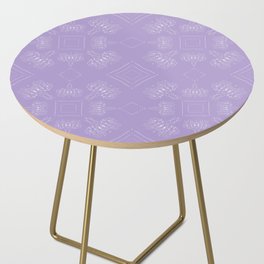 A Pair of Drying Protea, One Line Drawing, Purple Floral Pattern Side Table