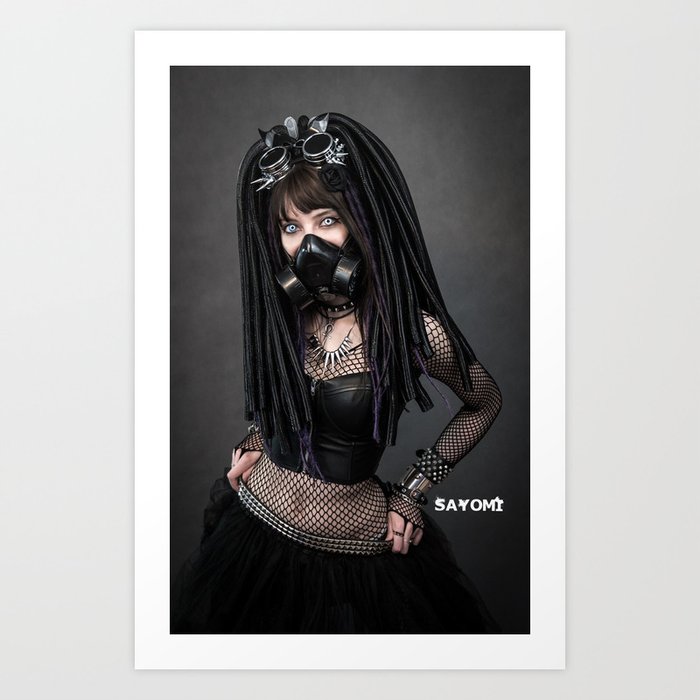 Dark Cybergoth girl Sayomi #1 Art Print