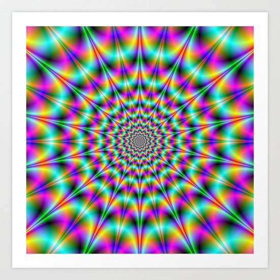 Psychedelic Colour Explosion Art Print