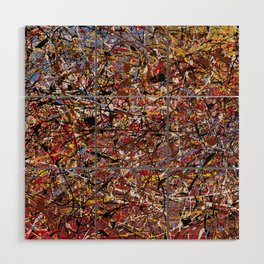 ELECTRIC 071 - Jackson Pollock style abstract design art, abstract painting Wood Wall Art