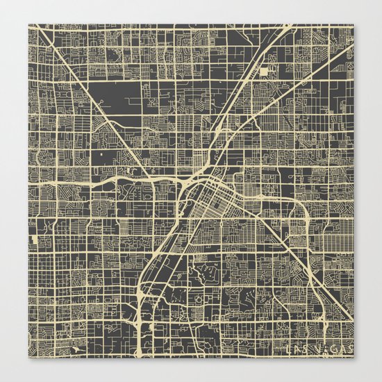Las Vegas Map #2 Canvas Print