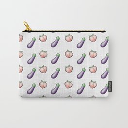 Peaches and Eggplants Emojis Pattern Carry-All Pouch