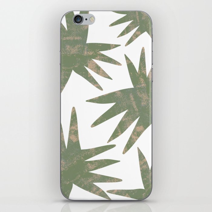 Green Grungy Malibu Palms Boho Chic Leaves iPhone Skin