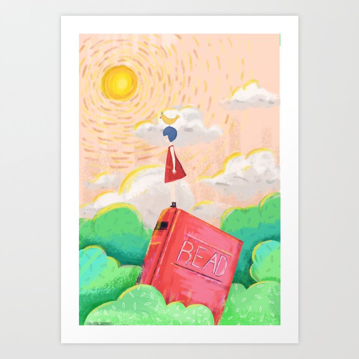 Cute Girl Painting Scenery Art Print By Allenan Store Society6