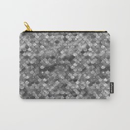Silver Grey Mermaid Pattern Glam Carry-All Pouch
