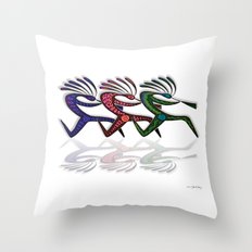 RUNNING KOKOPELLI II Throw Pillow