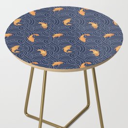 Koi Pond Swirl Blue Side Table