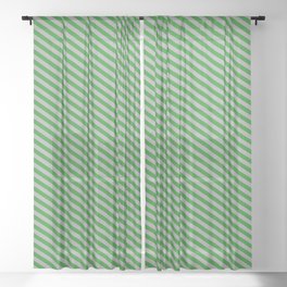 [ Thumbnail: Dark Gray and Forest Green Colored Pattern of Stripes Sheer Curtain ]