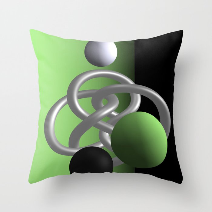escaped -3of3- green Throw Pillow