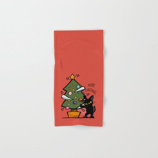 Cat Christmas Hand & Bath Towel