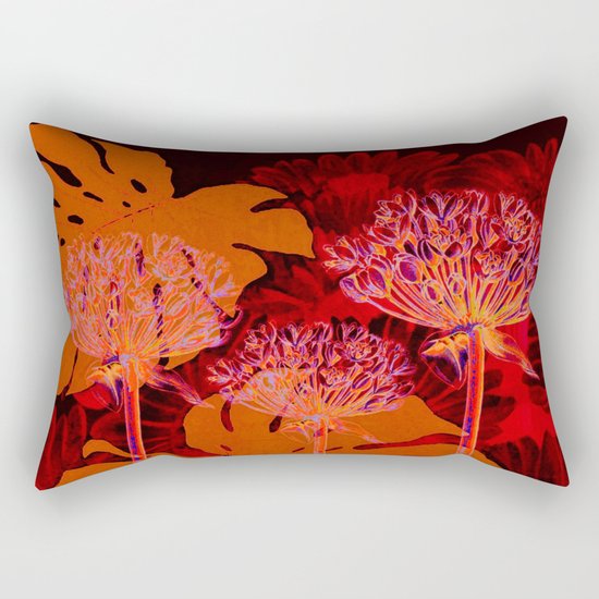 floral and leaves Rectangular Pillow