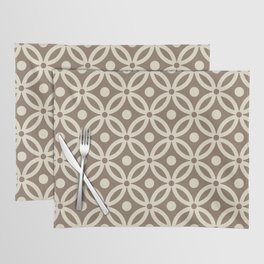 Pretty Intertwined Ring and Dot Pattern 640 Beige Placemat