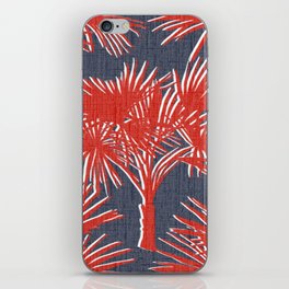 Retro 70’s Palm Trees in Red White and Blue iPhone Skin