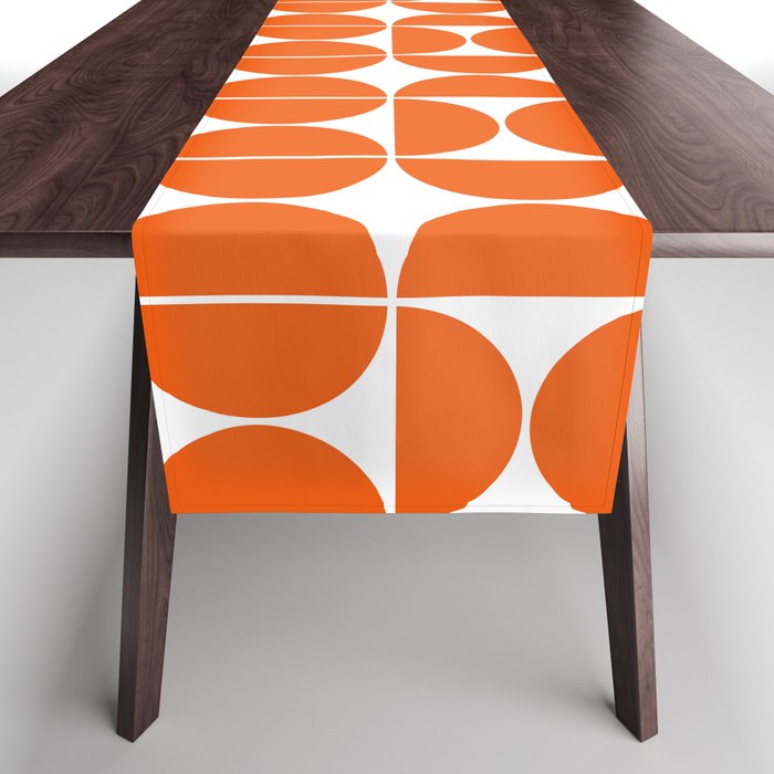 Mid Century Modern Orange Square Table Runner