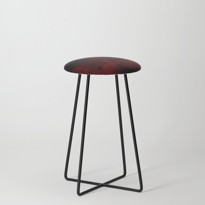 Dark Red Shapes Counter Stool