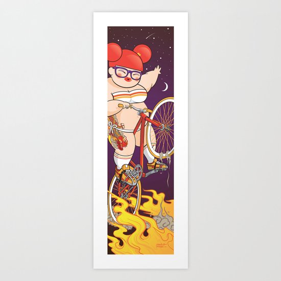 Cosmic wheelie Art Print