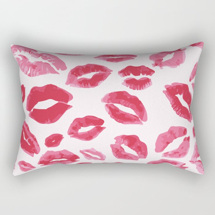 Lipstick Kisses Rectangular Pillow