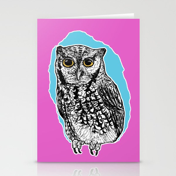 Screech Owl ScreenPrint Stationery Cards