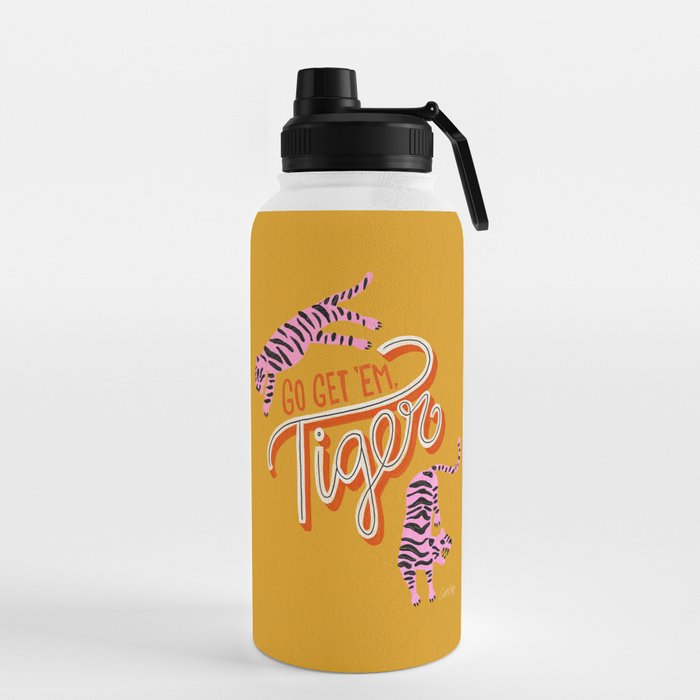 Go Get 'Em Tiger – Yellow Palette Water Bottle