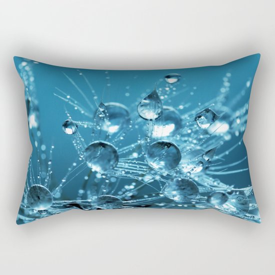 Sparkling drops on a Dandelion Rectangular Pillow