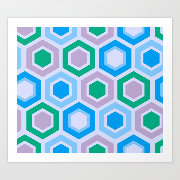 Geometric Honeycomb Pattern 2 Art Print