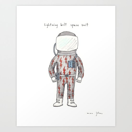 lightning bolt space suit Art Print