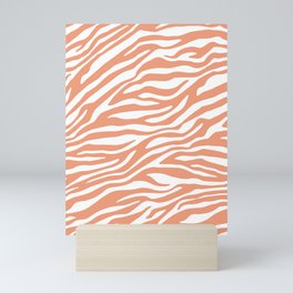 Coral Zebra Animal Print Mini Art Print