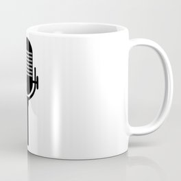 Retro Microphone In White Line Drawing Coffee Mug