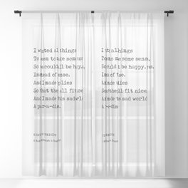 I made up lies - Kurt Vonnegut Quote - Literature - Typewriter Print Sheer Curtain