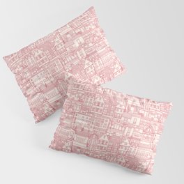 cafe buildings pink Pillow Sham