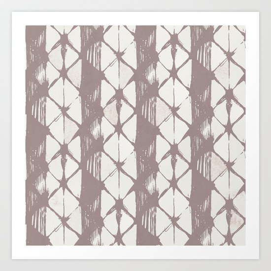 Simply Braided Chevron Red Earth on Lunar Gray Art Print