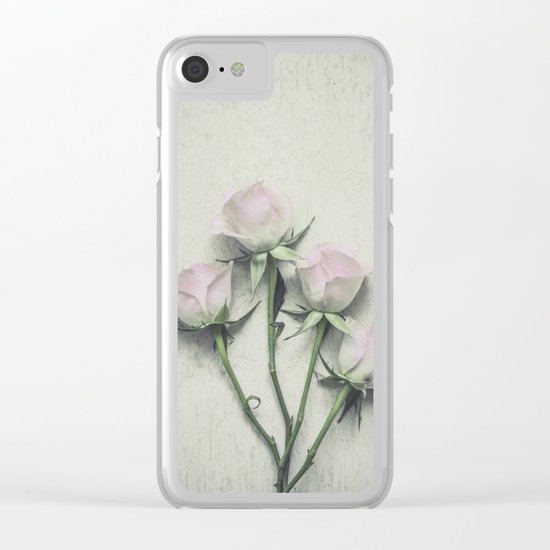 Delicate Roses Clear iPhone Case
