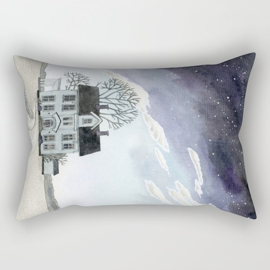 House under the Starry Skies Rectangular Pillow