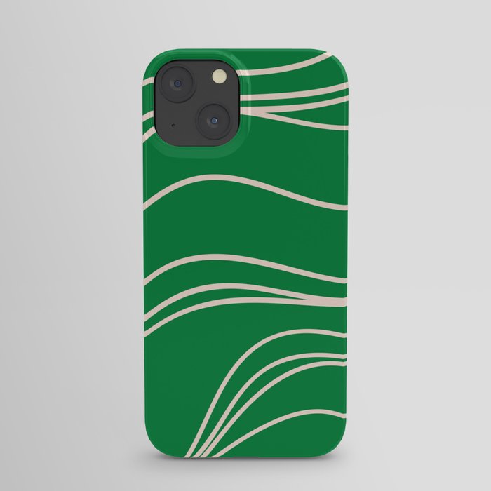 Green Wavy Pattern iPhone Case