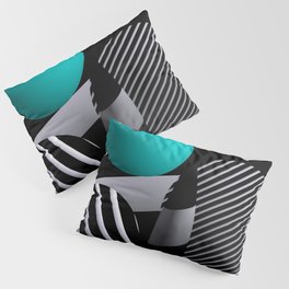 black and white and turquoise -200- Pillow Sham