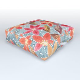 Cute Lilies and Leaves Outdoor Floor Cushion
