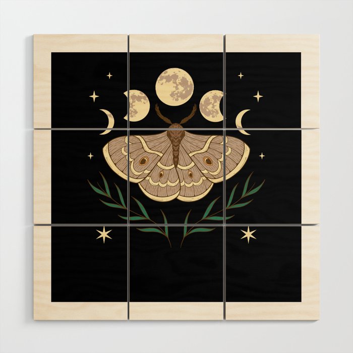 Lunar Phase Moth Aesthetic Cottagecore Butterfly Wood Wall Art