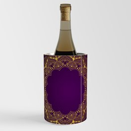 Purple & Yellow Color Mandala Art Design Wine Chiller