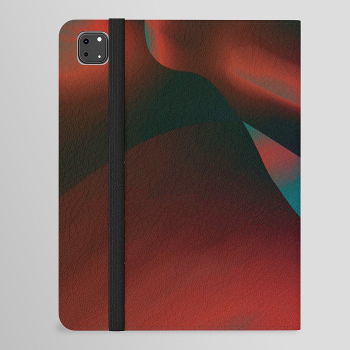 Turquoise and red 3d Fractal iPad Folio Case