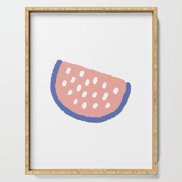 watermelon pink and blue Serving Tray